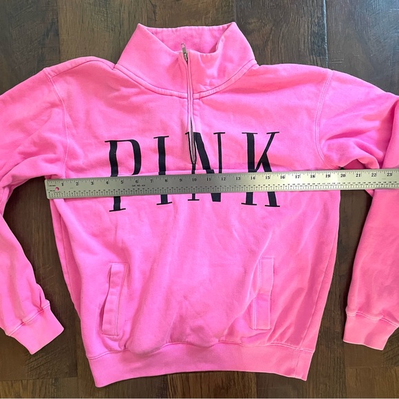 PINK VICTORIA’S SECRET zip neck sweatshirt, size XS - Picture 7 of 12
